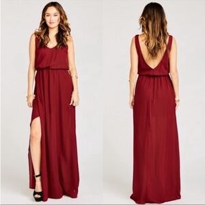 Show Me Your Mumu Kendall Maxi Dress in Red Wine Small